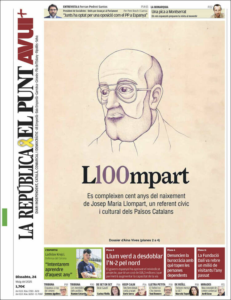 Portada de El Punt Avui - Girona (España)