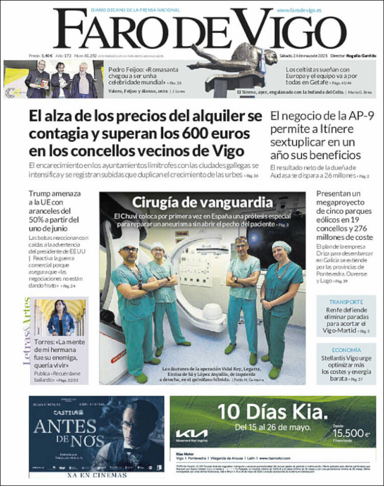 Portada de Faro de Vigo (España)