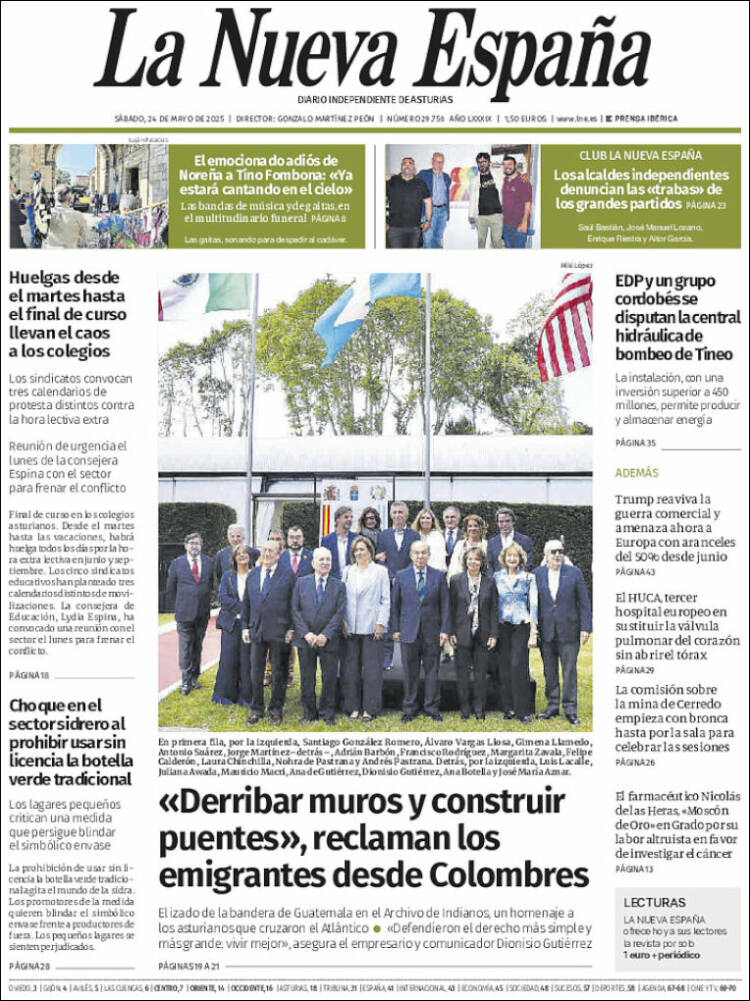 Portada de La Nueva España (España)