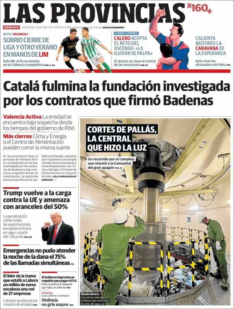 Portada de Las Provincias (España)