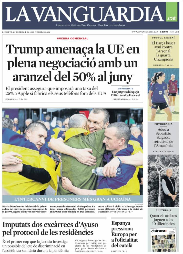Portada de La Vanguardia (España)
