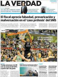 Portada de La Verdad de Cartagena (España)