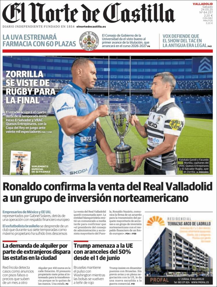 Portada de Norte de Castilla - Valladolid (España)
