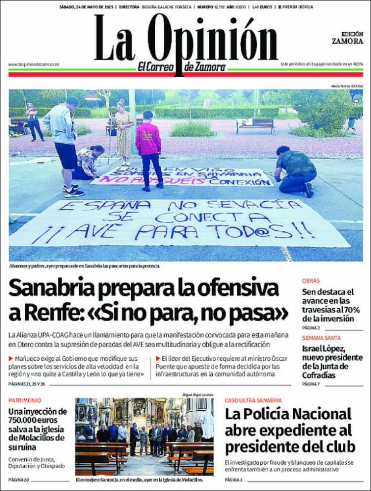Portada de La Opinión - El Correo de Zamora (España)