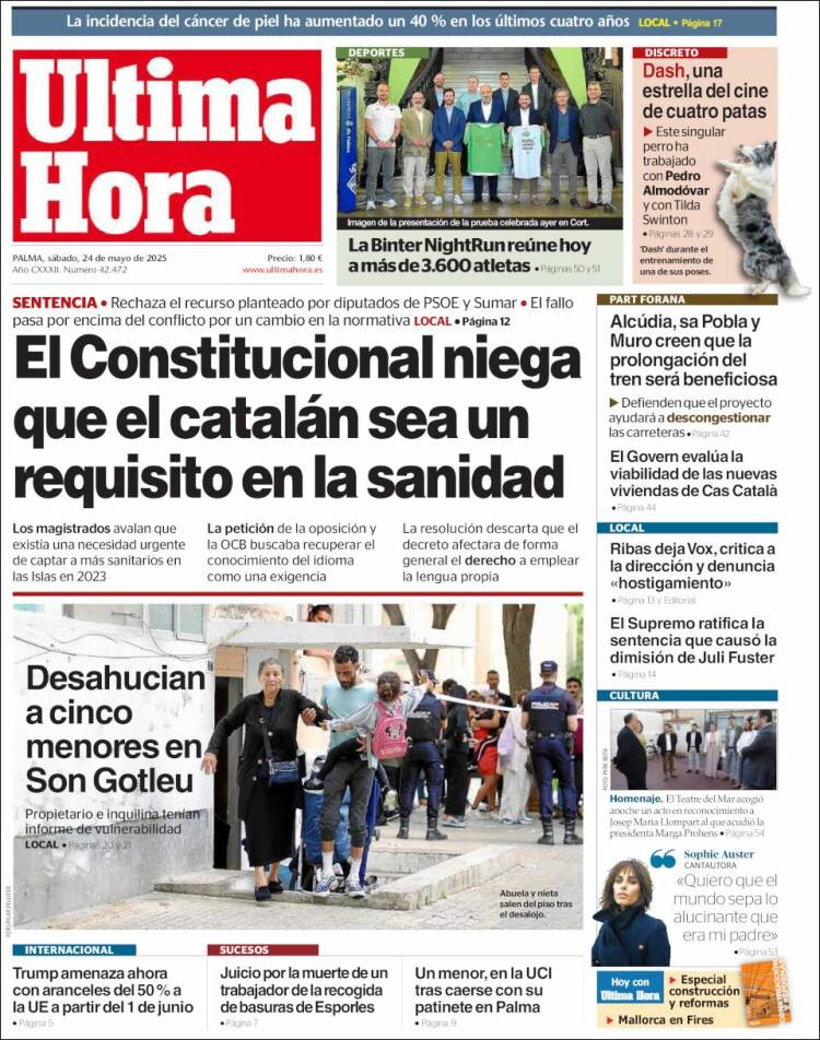 Portada de Última Hora (España)