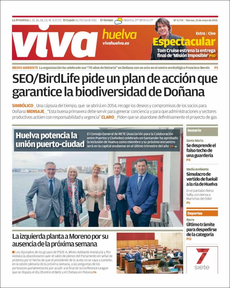 Portada de Viva Huelva (España)
