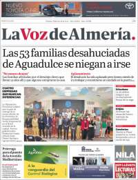 Portada de La Voz de Almería (España)