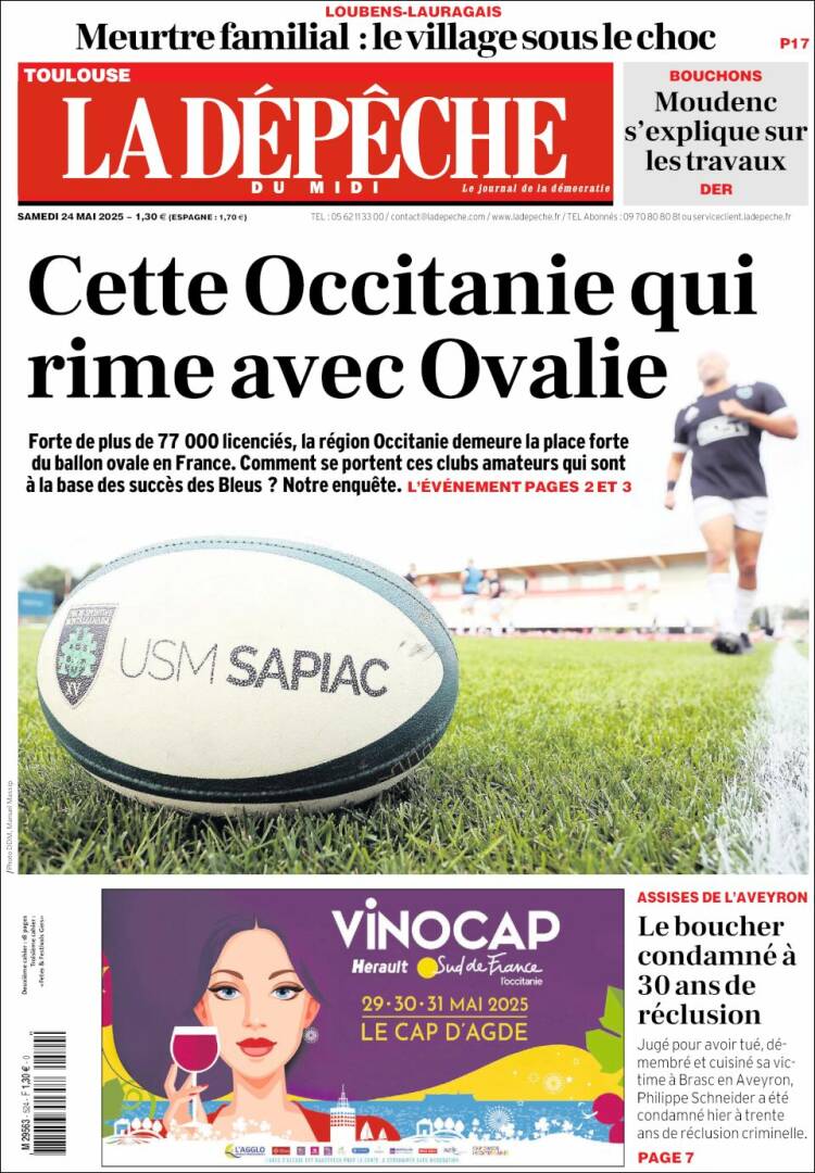 Portada de La Dépêche du Midi (Francia)