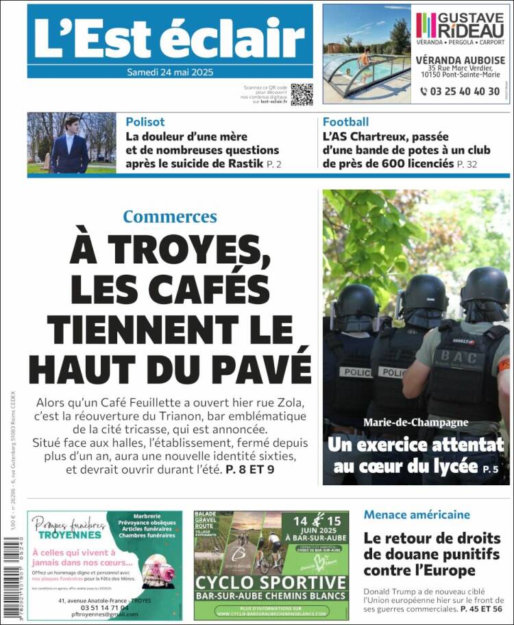Portada de L'Est Eclair (Francia)