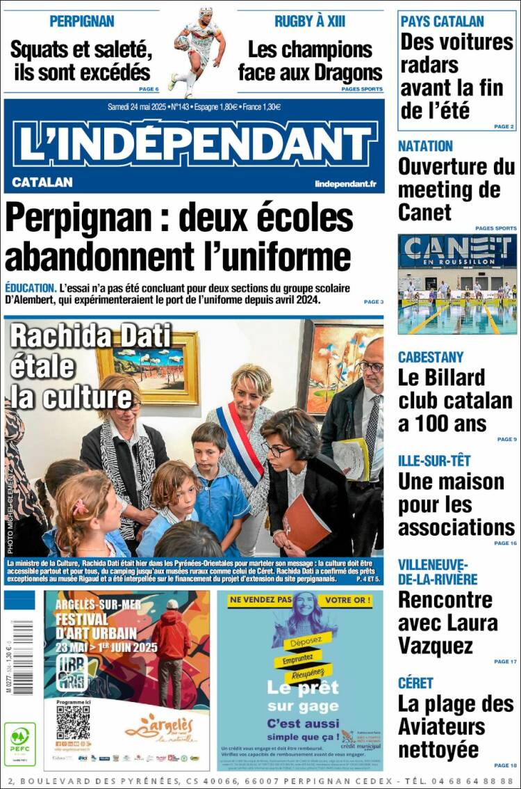 Portada de Le Indépendant (Francia)