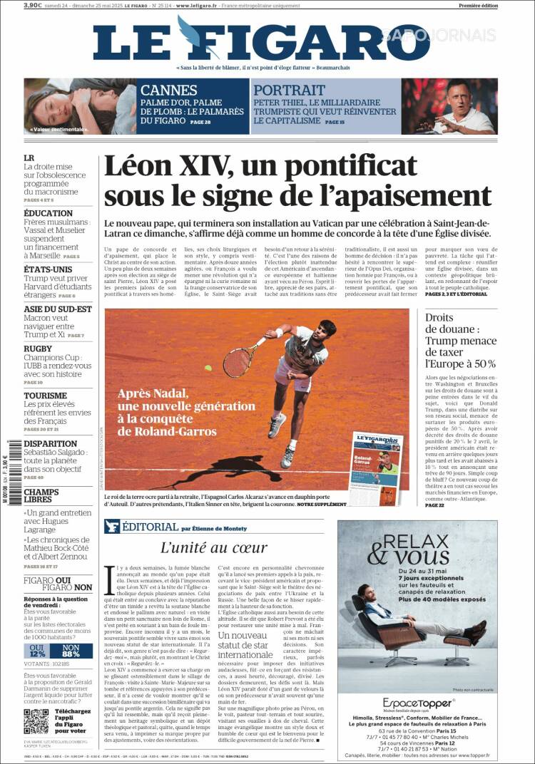 Portada de Le Figaro (Francia)