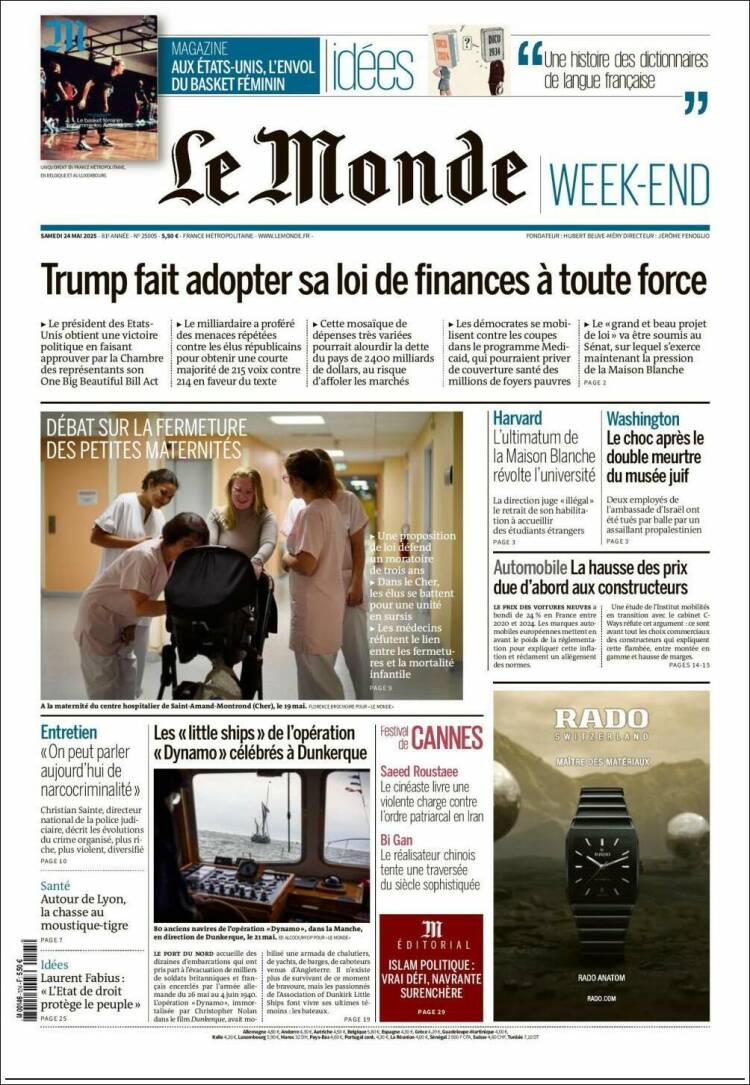 Portada de Le Monde (Francia)