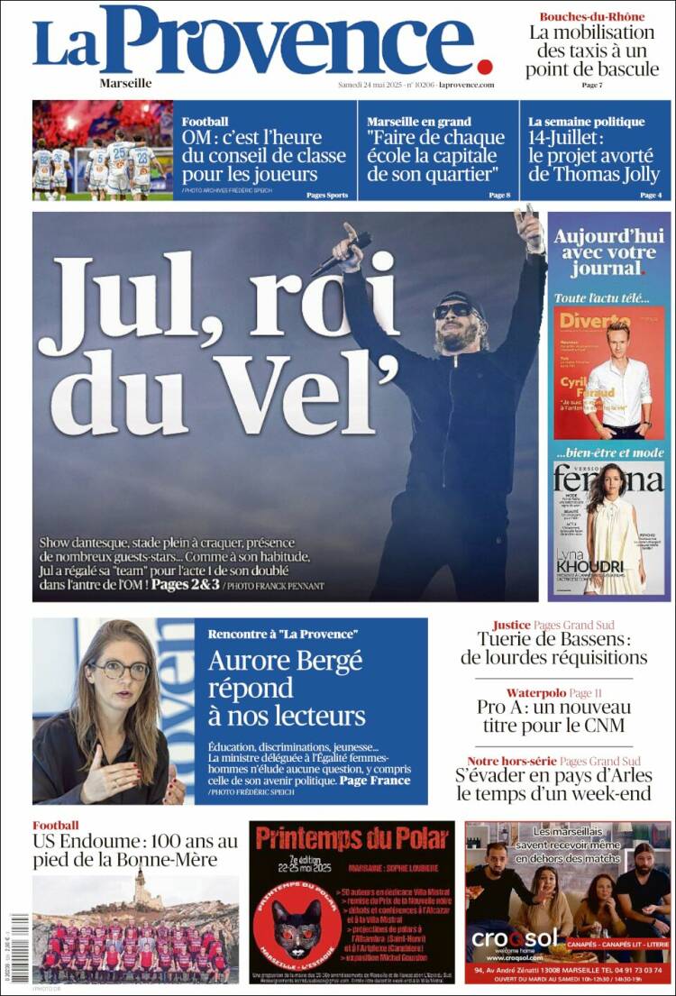 Portada de La Provence (Francia)