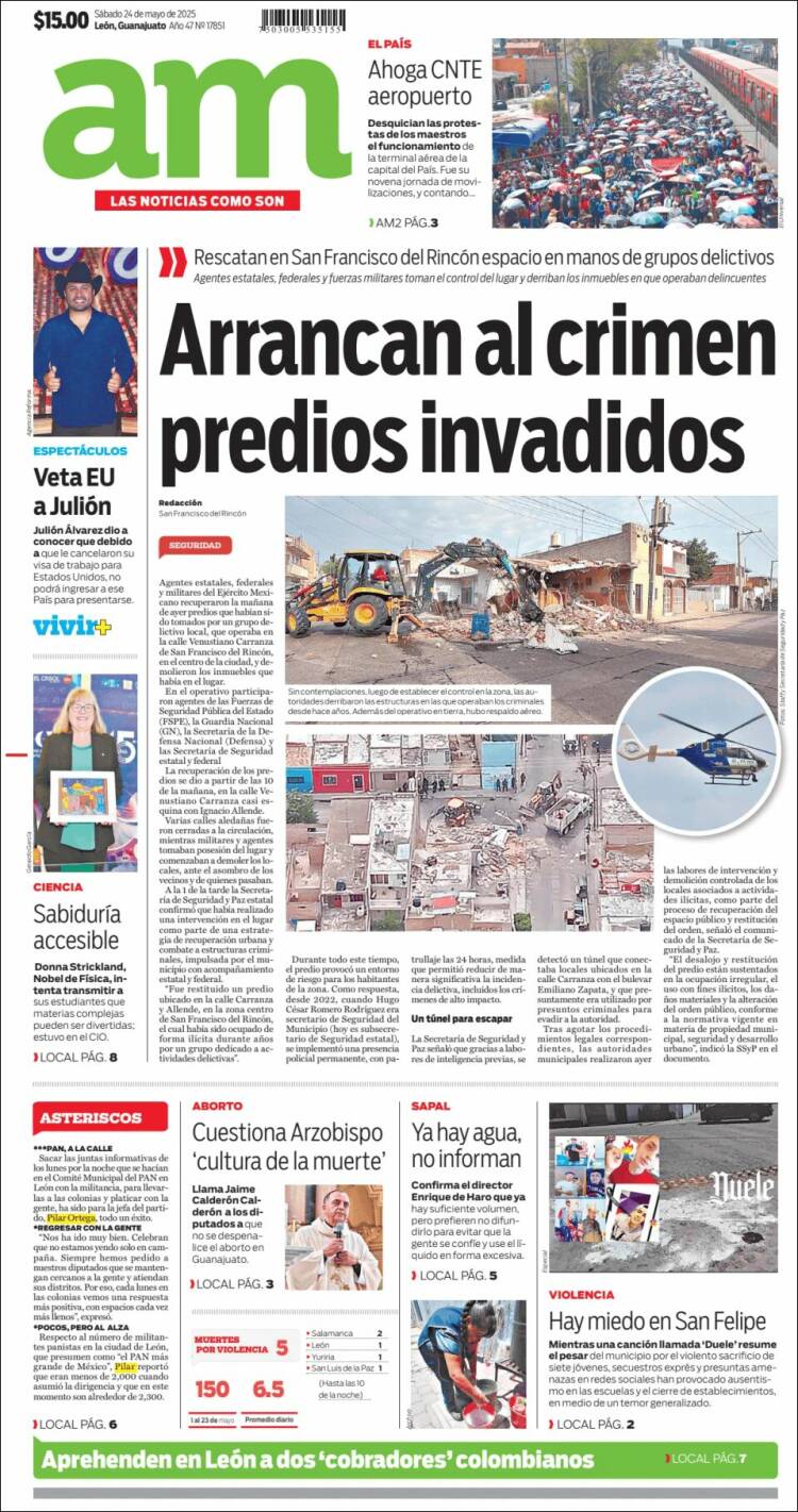 Portada de Al Día A.M. (México)