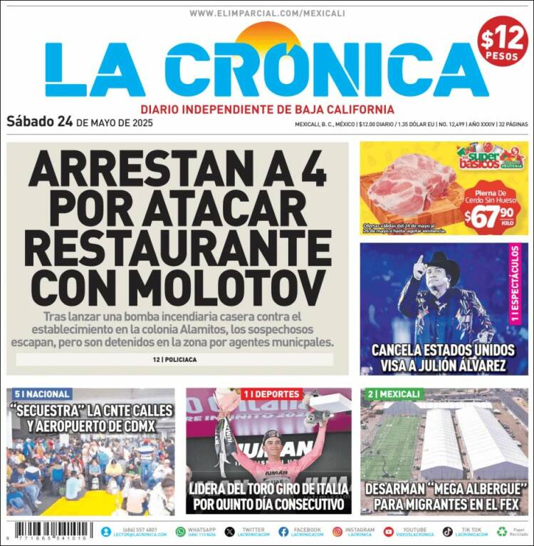 Portada de La Crónica de Baja California (México)