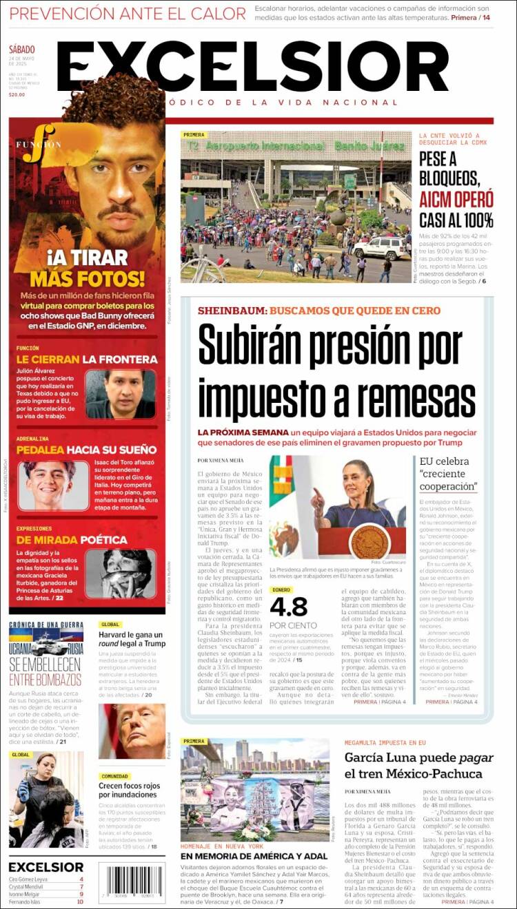 Portada de Excelsior (México)
