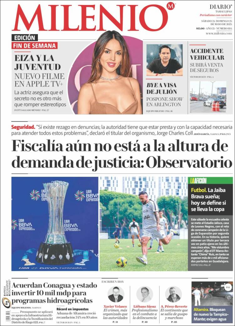 Portada de Milenio - Tamaulipas (México)