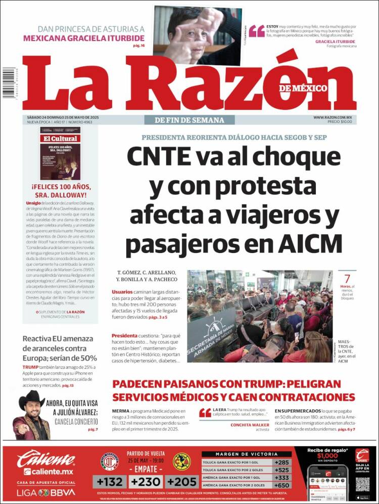 Portada de La Razón (México)