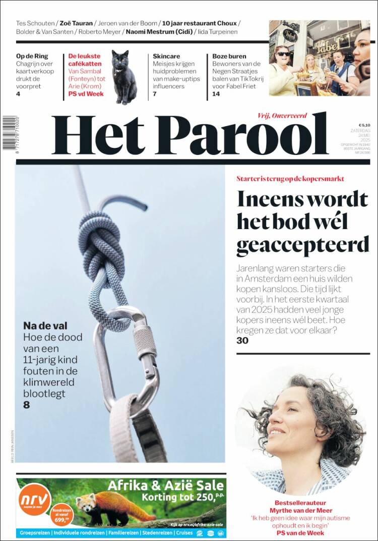 Portada de Het Parool (Pa&iacute;ses Bajos)
