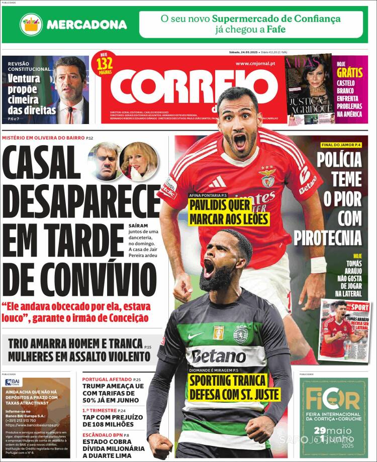 Portada de Jornal de Negócios (Portugal)