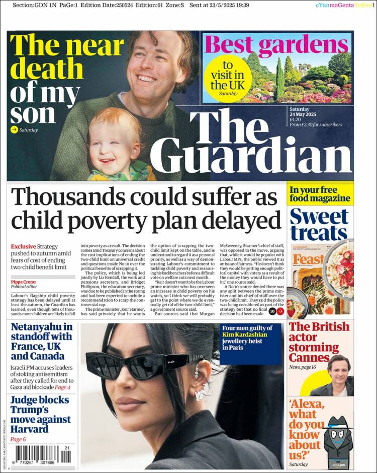 Portada de The Guardian (Reino Unido)