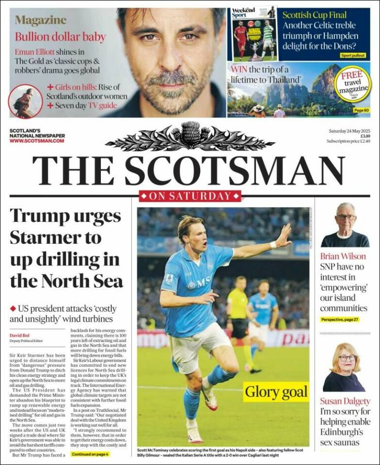 Portada de The Scotsman (Reino Unido)