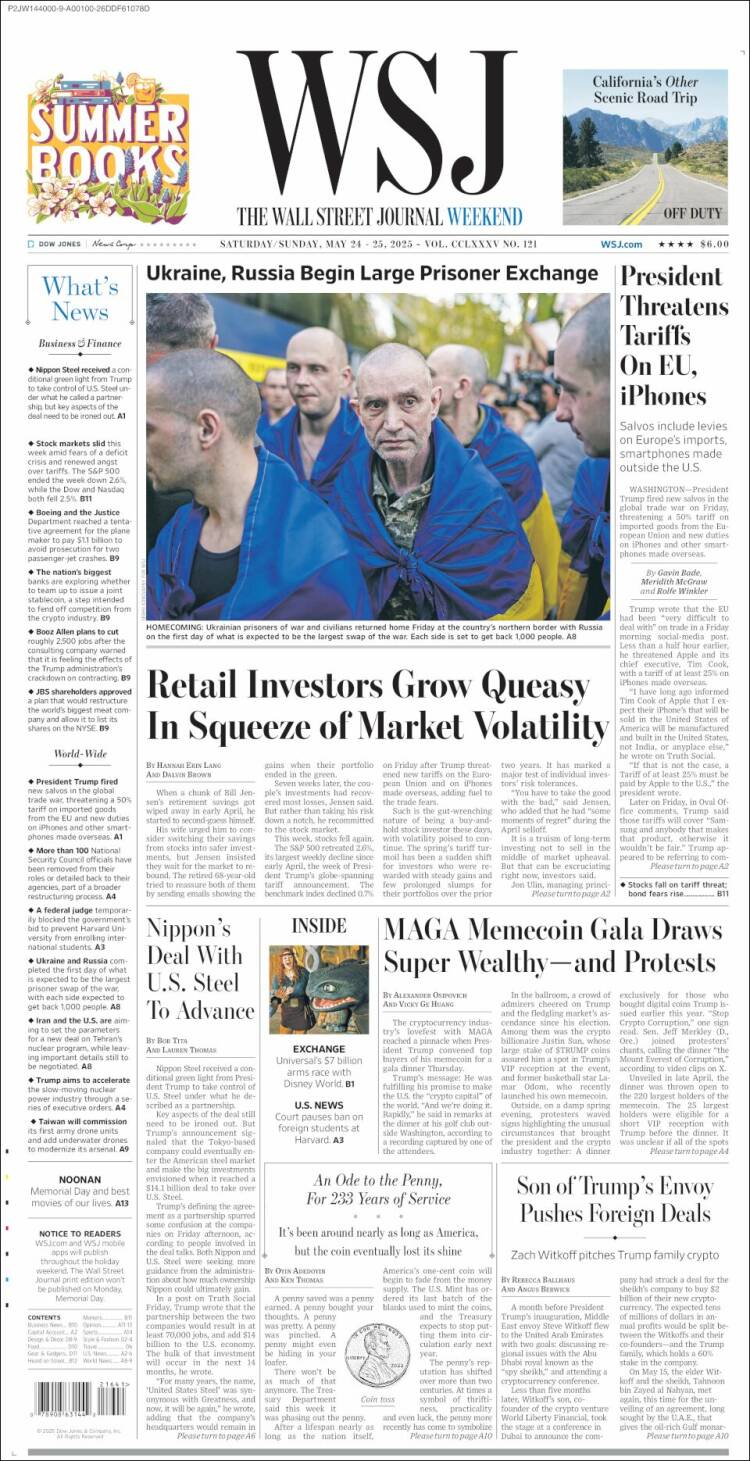 Portada de Wall Street Journal (USA)