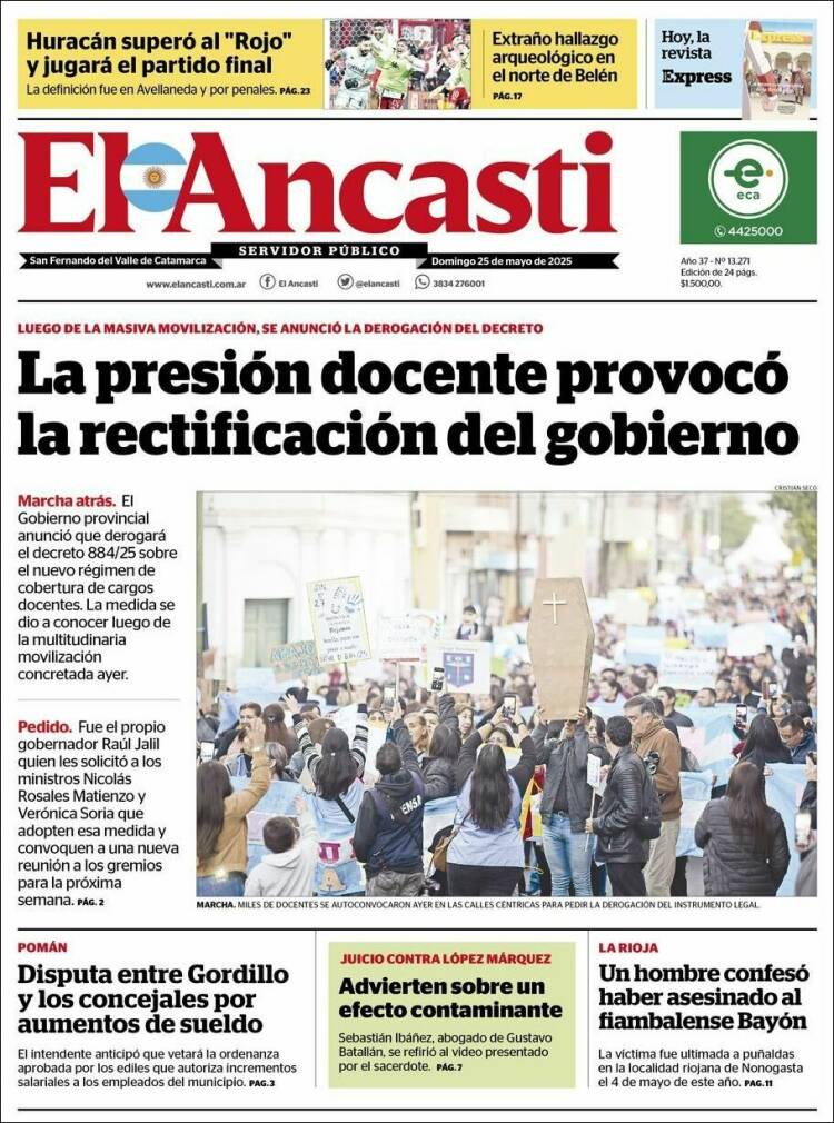 Portada de El Ancasti (Argentina)