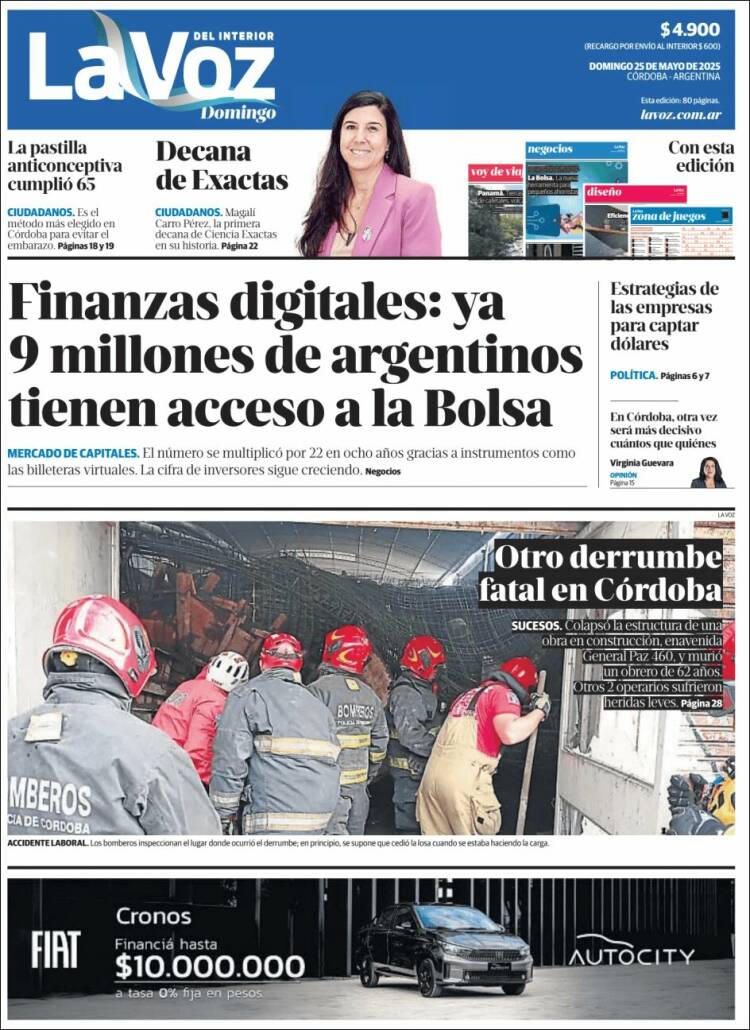Portada de La Voz del Interior (Argentina)