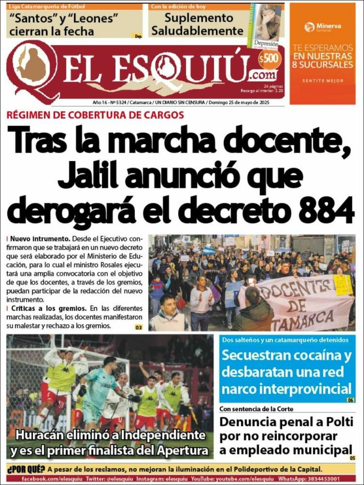 Portada de El Esquiu (Argentina)