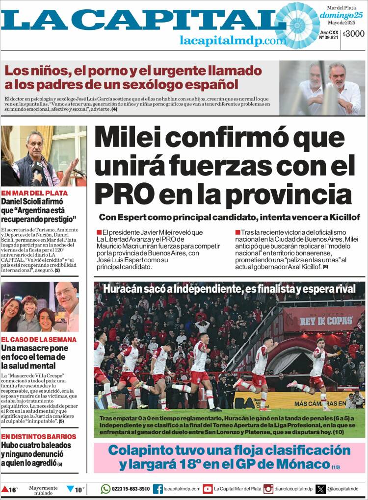 Portada de Diario La Capital - Mar del Plata (Argentina)