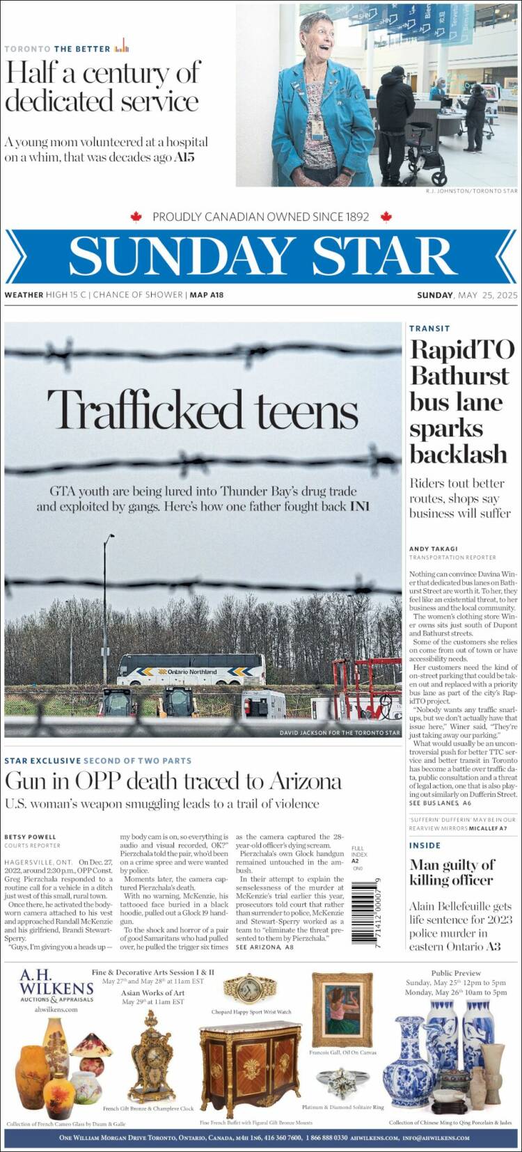 Portada de The Toronto Star (Canadá)