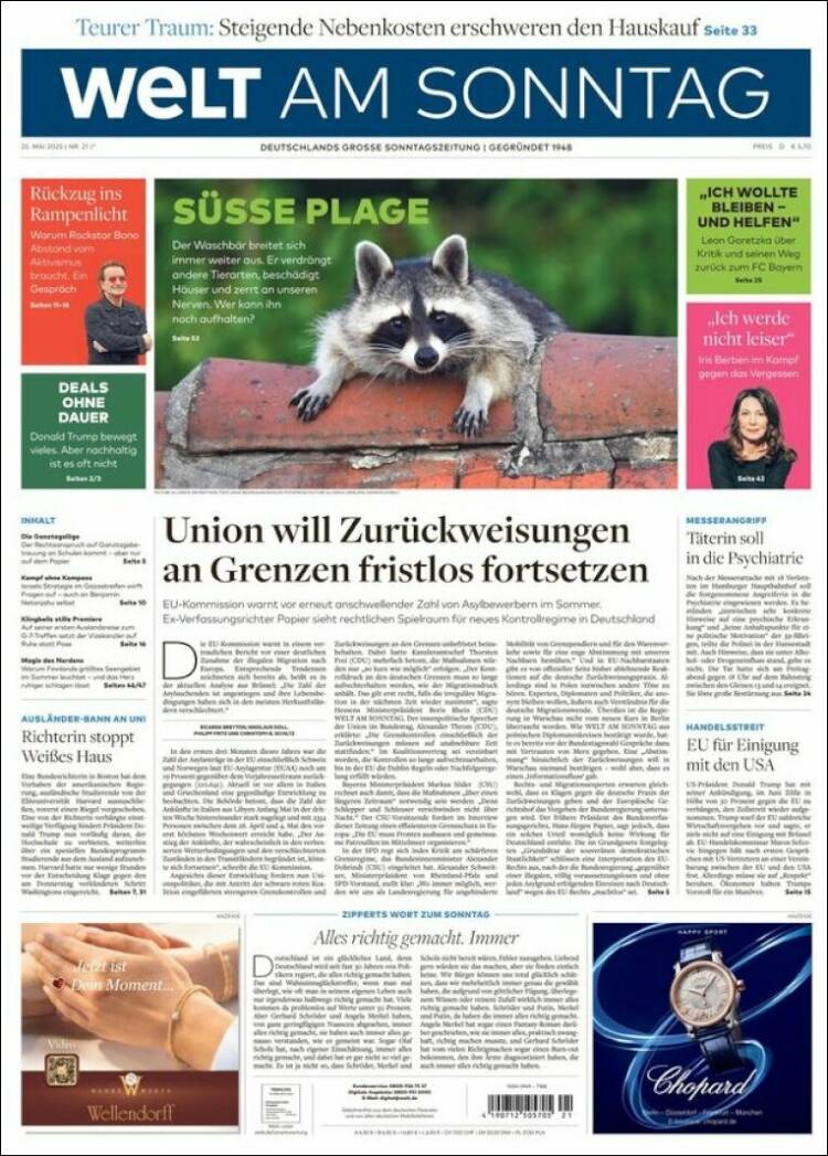 Portada de Die Welt (Germany)
