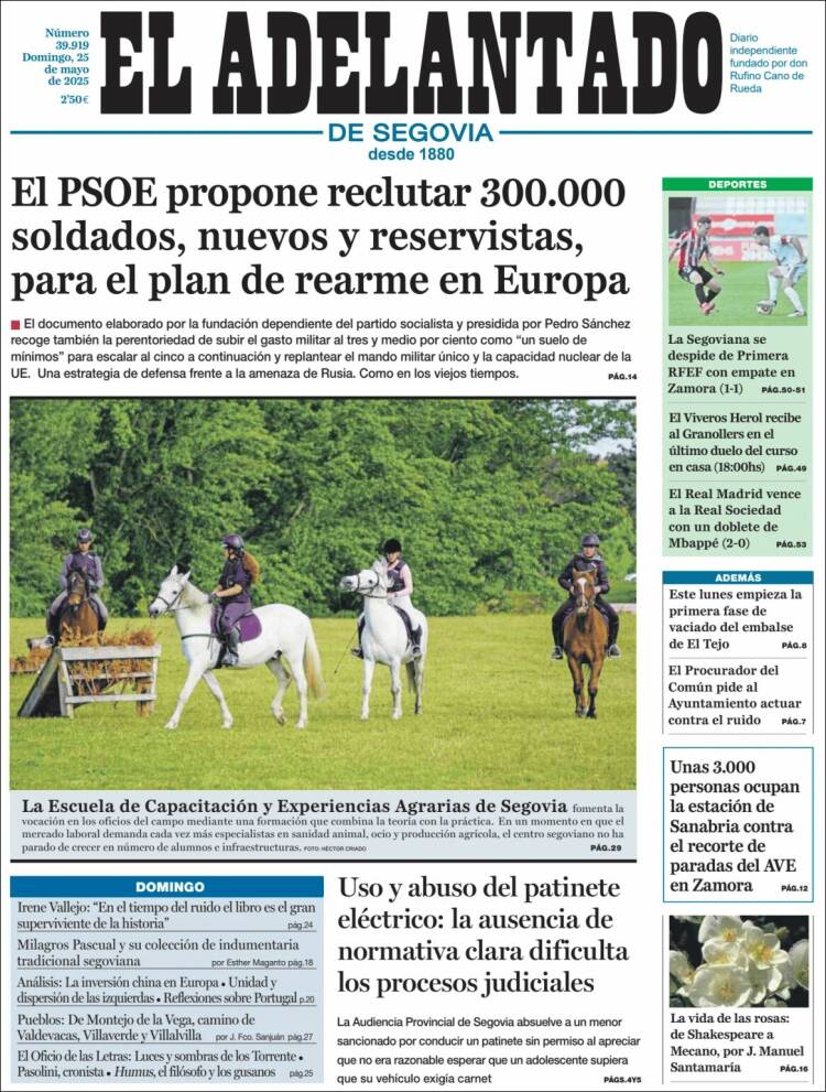 Portada de El Adelantado de Segovia (Spain)