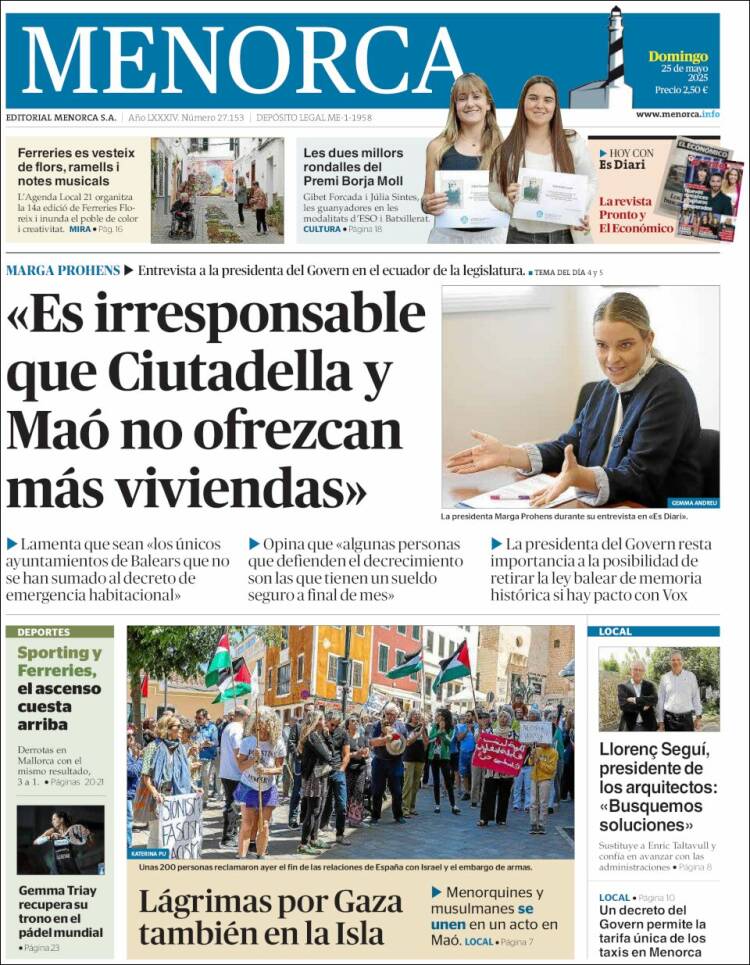 Portada de Menorca - Diario Insular (Spain)