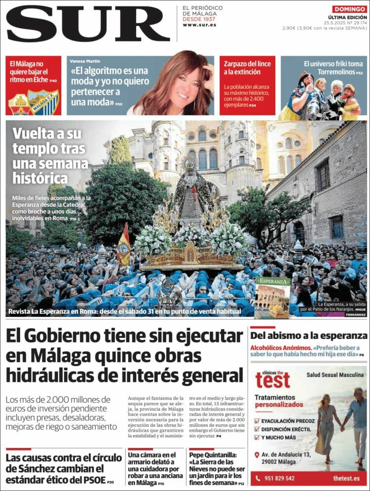 Portada de Diario el Sur (España)