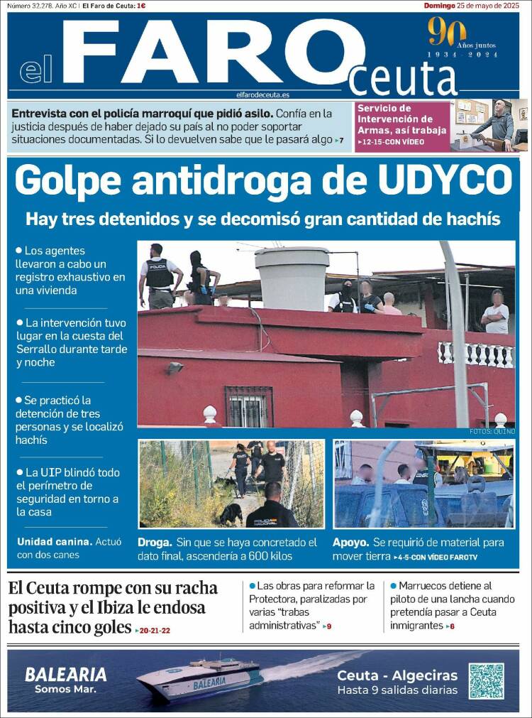 Portada de El Faro de Ceuta (España)