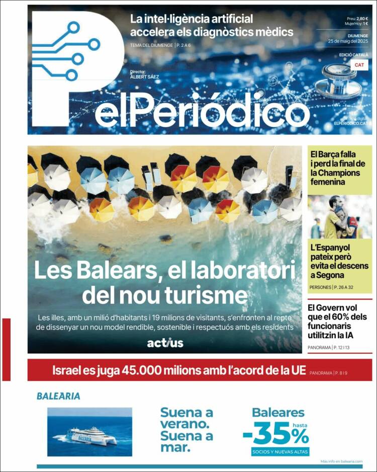 Portada de El Periódico de Catalunya (España)