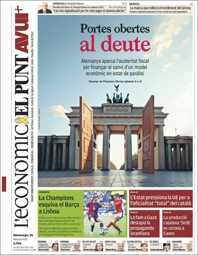 Portada de El Punt Avui (España)