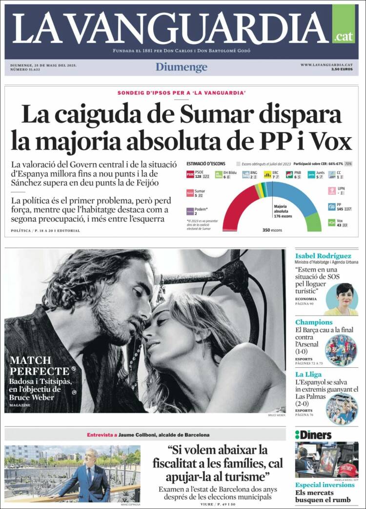 Portada de La Vanguardia (España)