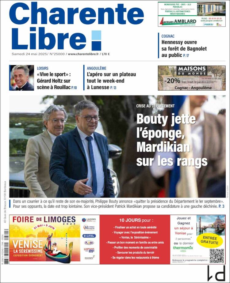 Portada de Charente Libre (France)