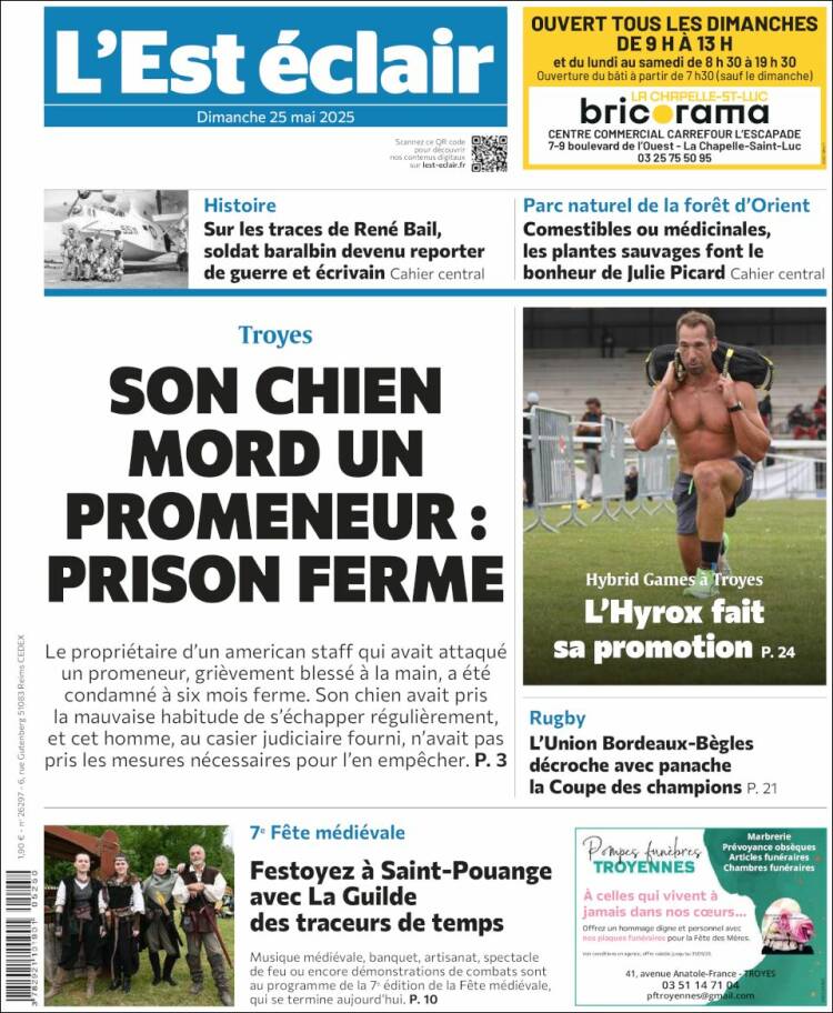 Portada de L'Est Eclair (France)