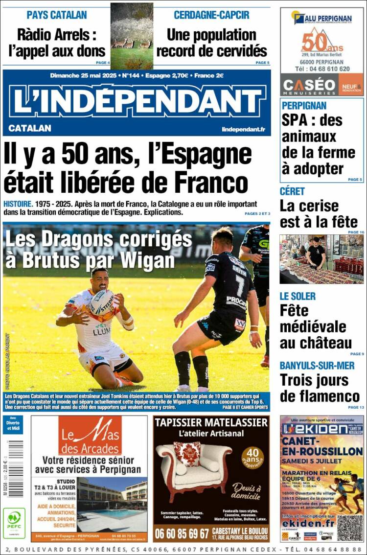 Portada de Le Indépendant (France)