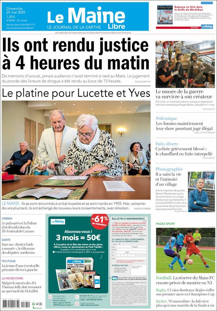 Portada de Le Maine Libre (France)