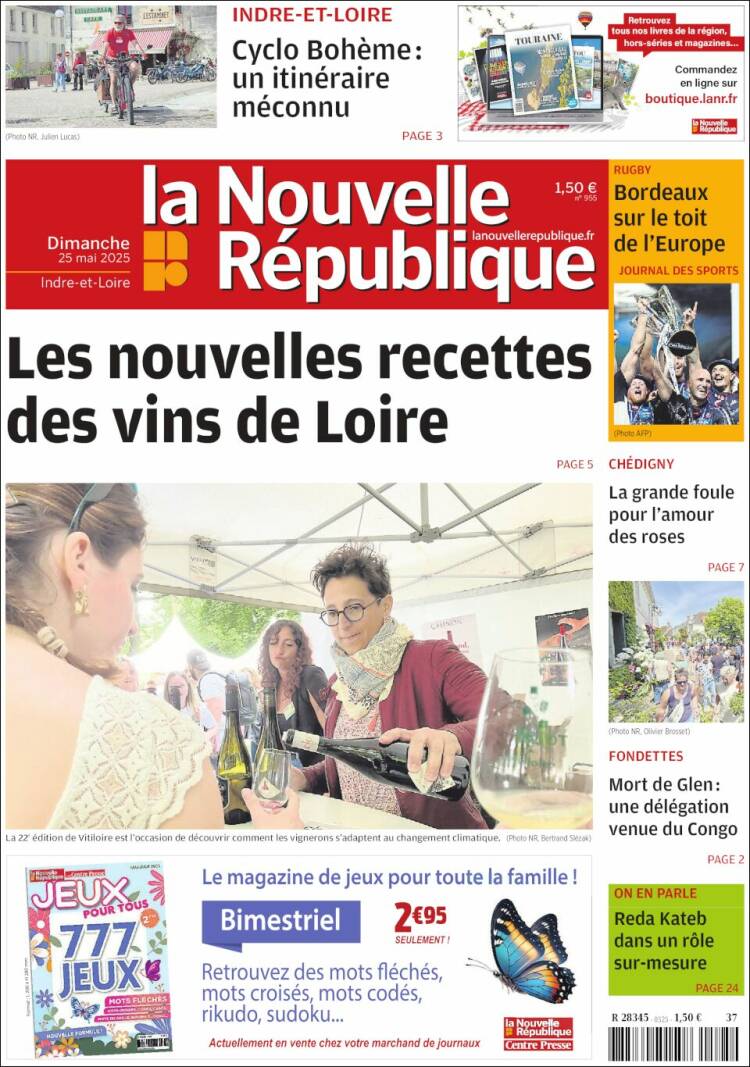 Portada de La Nouvelle Republique (France)