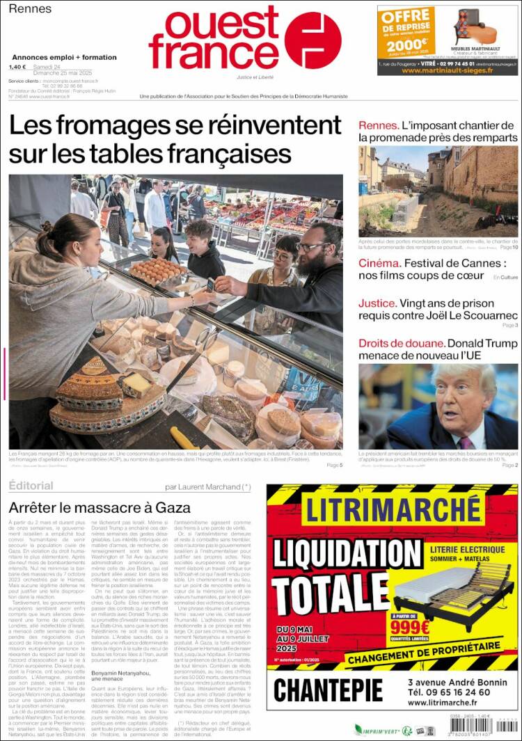Portada de Ouest France (France)