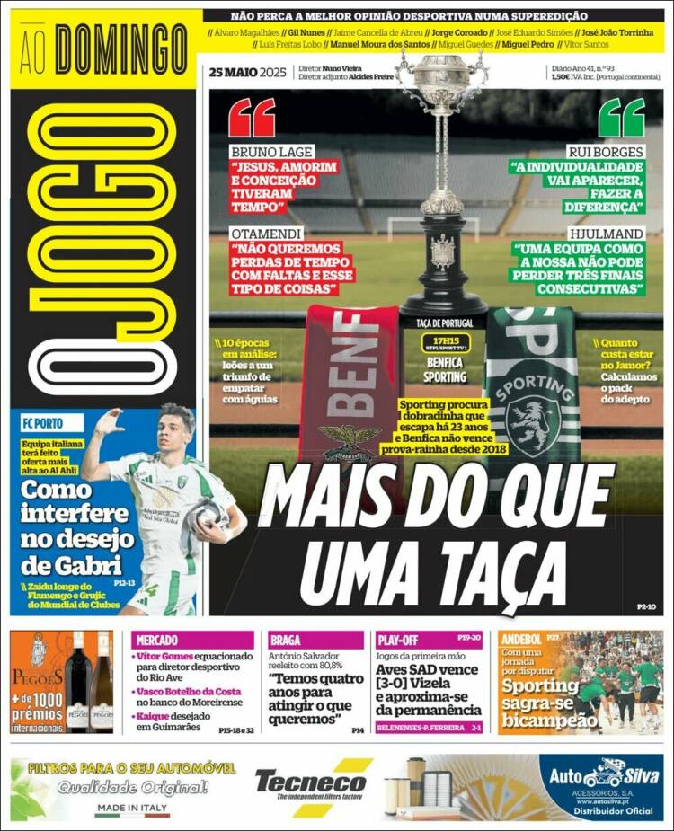 Portada de O Jogo (Portugal)