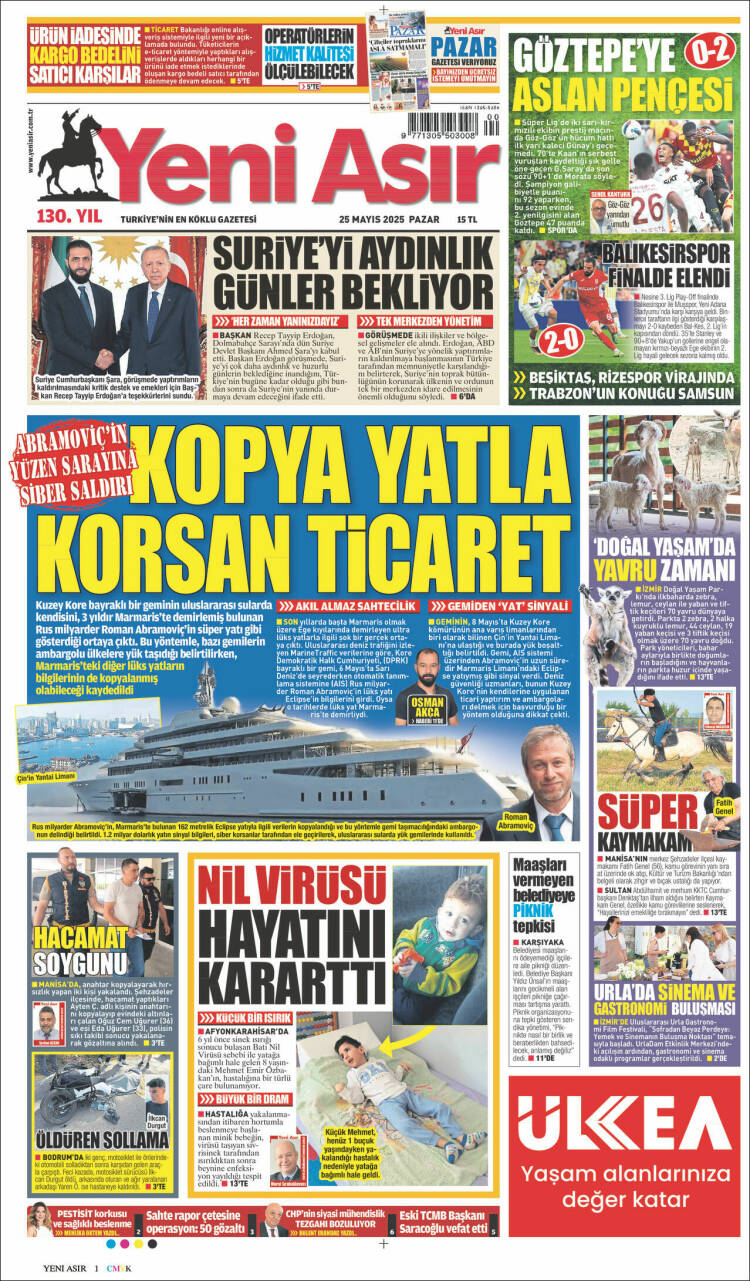 Portada de Yeni Asır (Turkey)