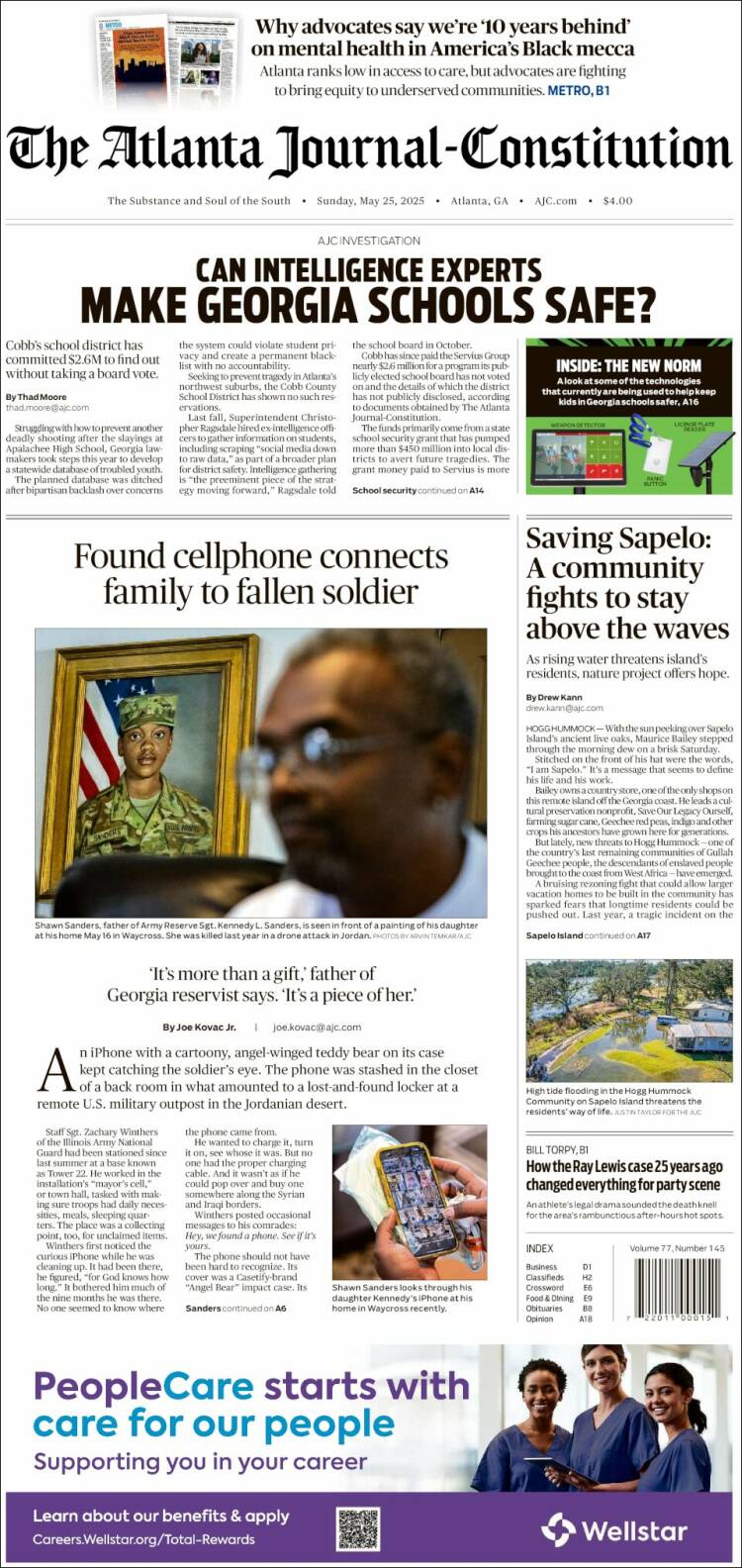 Portada de The Atlanta Journal-Constitution (USA)
