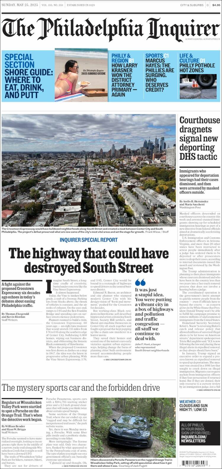 Portada de Philadelphia Inquirer (USA)